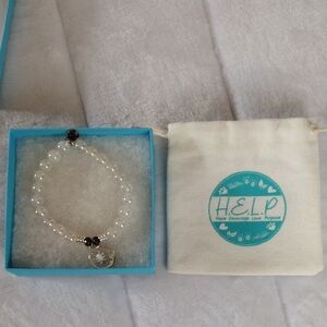 T Jazelle Elegant Pearl Bracelet with Silver Charm